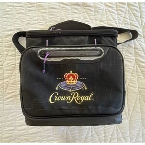 Crown Royal Cooler Bag Black Insulated Zip Close Shoulder Strap